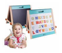 Vaikiška medinė nešiojama dvipusė magnetinė piešimo lenta | Classic World CW53870